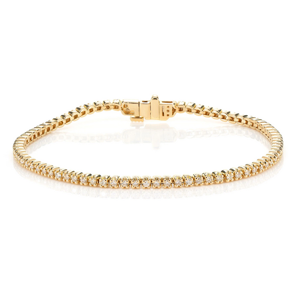 Crown Set Diamond Tennis Bracelet