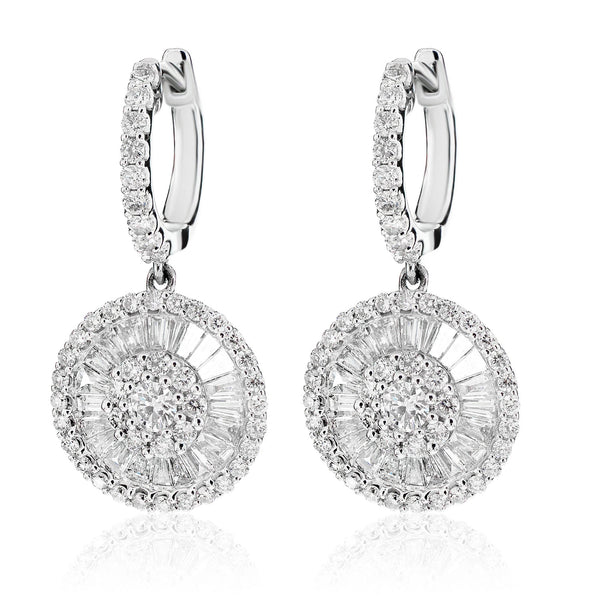 Dangling Miracle Diamond Baguette Earrings