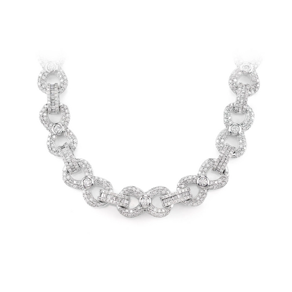 Bezel Infinity Diamond Link Necklace
