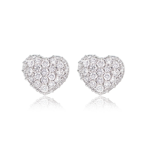 Bubbly Diamond Heart Stud Earrings 0.50ctw