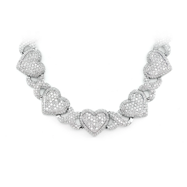 Heart Infinity Link Diamond Necklace