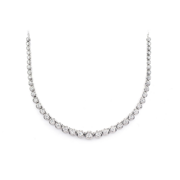 Graduated Miracle Set Bezel Diamond Tennis Necklace