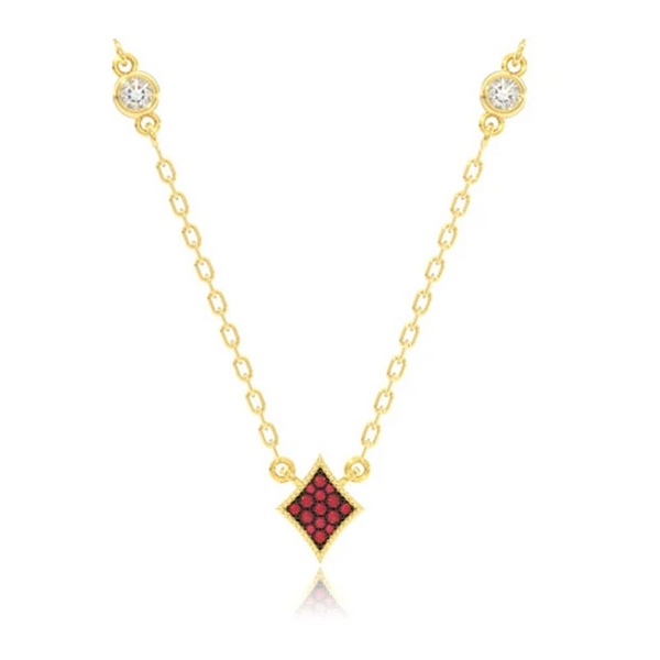 Diamond Playing Card Symbol Necklace