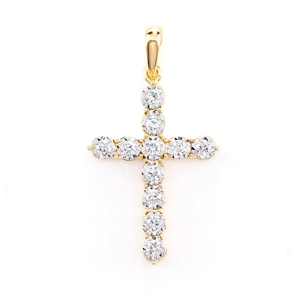 Bitty Miracle Set Diamond Cross Pendant