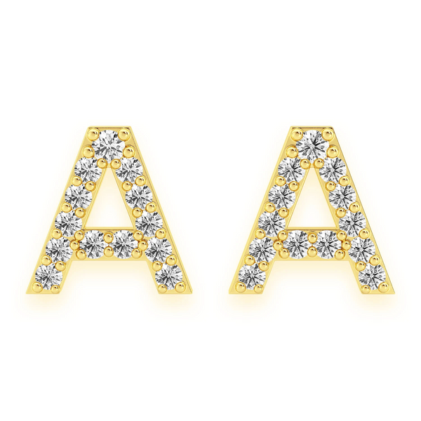 Any Letter Diamond Stud Earrings