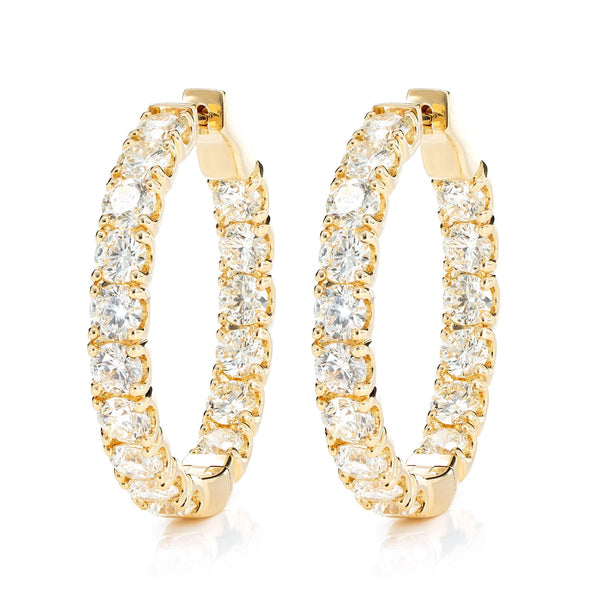 25pt Diamond Inside Outside Hoop Earrings