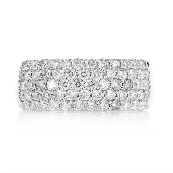 Five Row Bubbly Diamond Band Ring