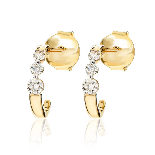Graduated Diamond Trio Hoop Earrings