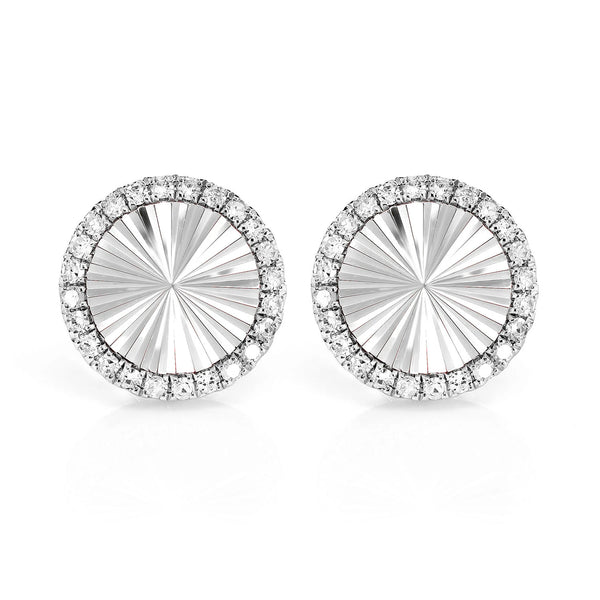 Diamond Halo Sunburst Miracle Stud Earrings