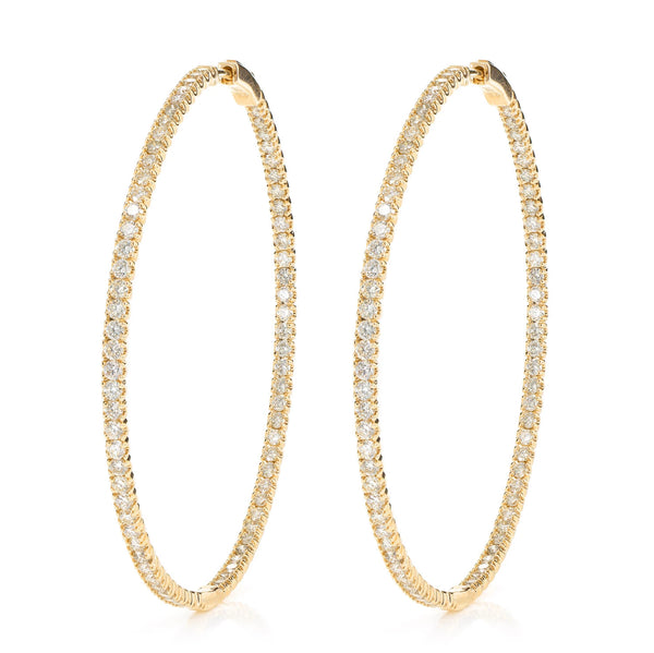 Large Inside Outside Diamond Hoop Earrings