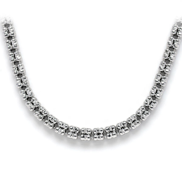 Sterling Silver Triangular Diamond-Cut Tube Chain