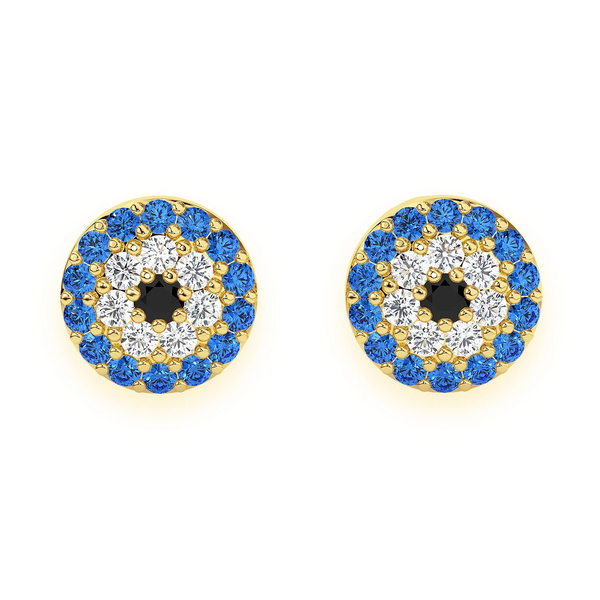 Round Evil Eye Diamond Studs