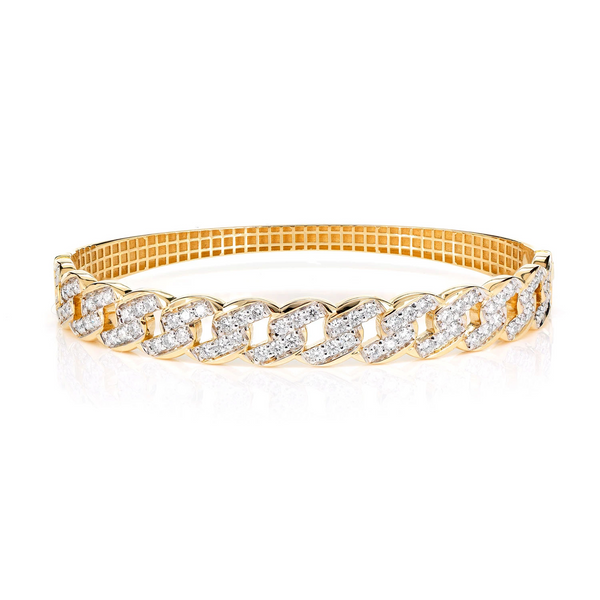 Diamond Curb Link Bangle Bracelet