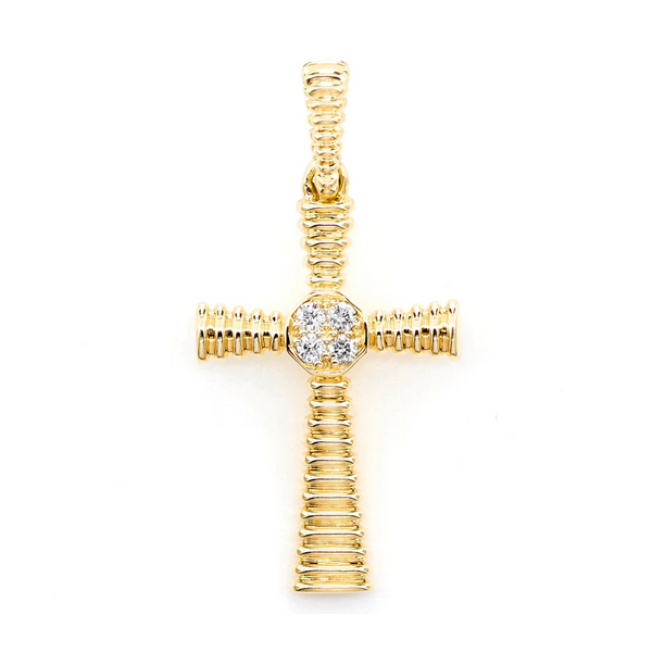 Dutch Cross Diamond Accent Pendant