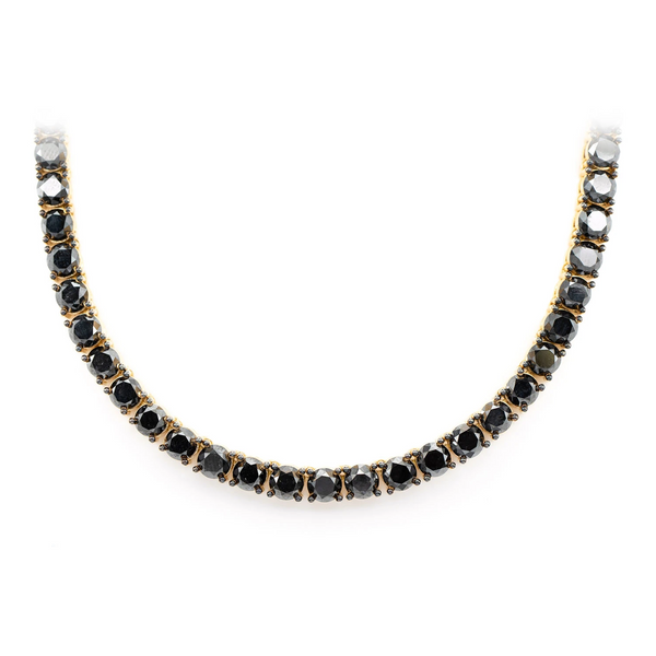 Black Diamond Prong Set Tennis Necklace