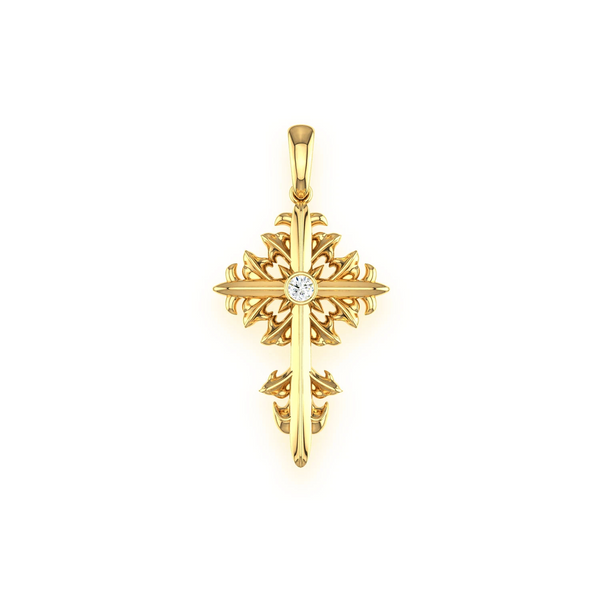 Filigree Diamond Cross Pendant