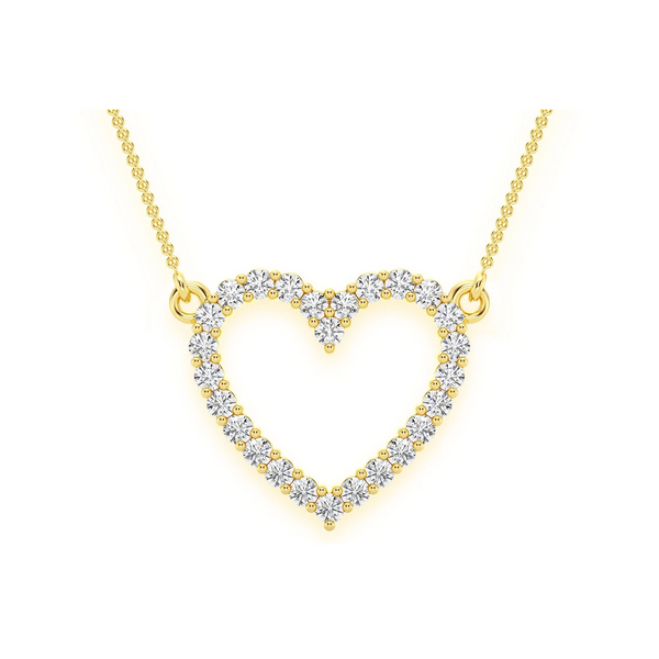 Open Heart Diamond Necklace