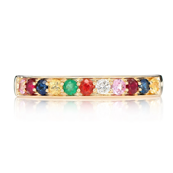 Multicolor Gemstone Diamond Band
