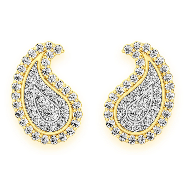 Paisley Diamond Stud Earrings