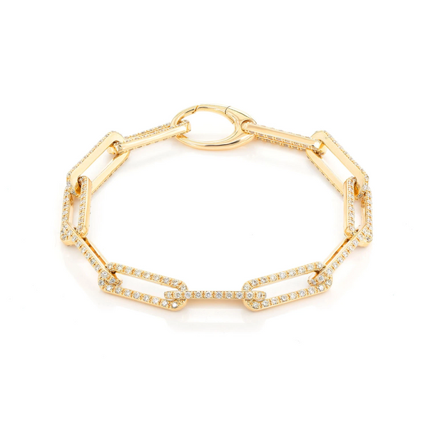 Iced Elongated Rolo Diamond Bracelet