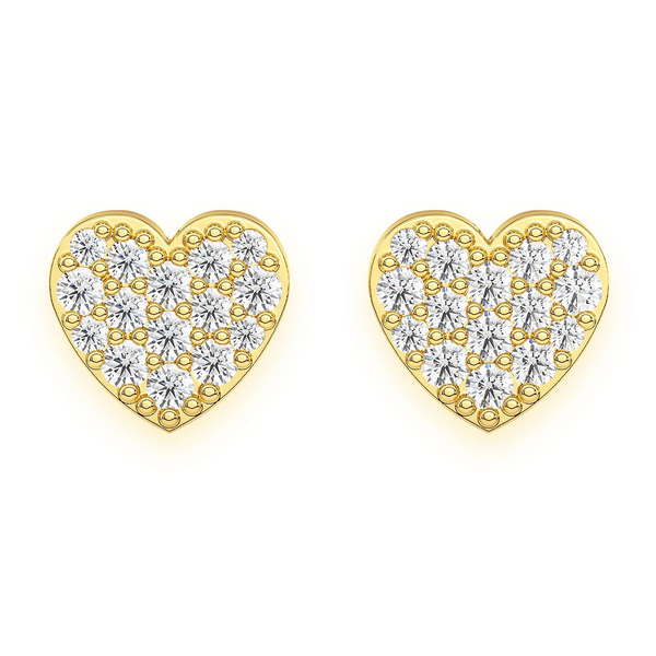 Heart Diamond Stud Earrings