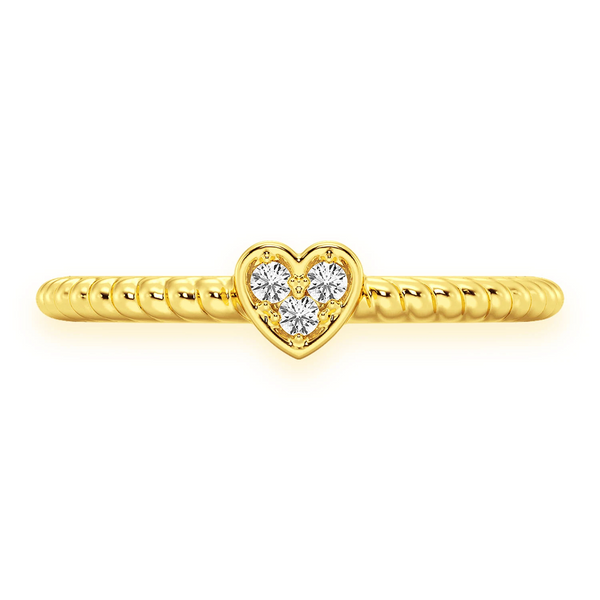 Heart Rope Diamond Ring