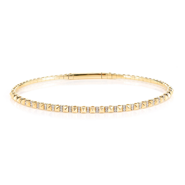 Pointed Square Diamond Flex Bangle Bracelet