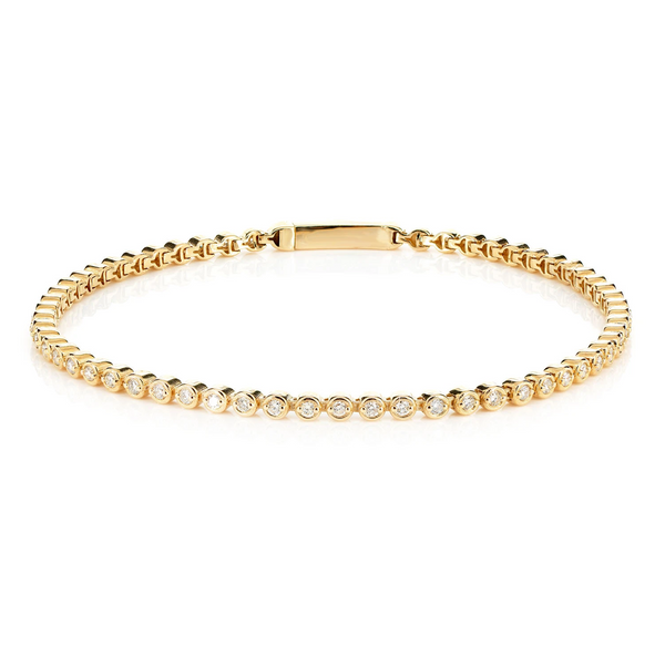 Extended Bezel Diamond Link Bracelet