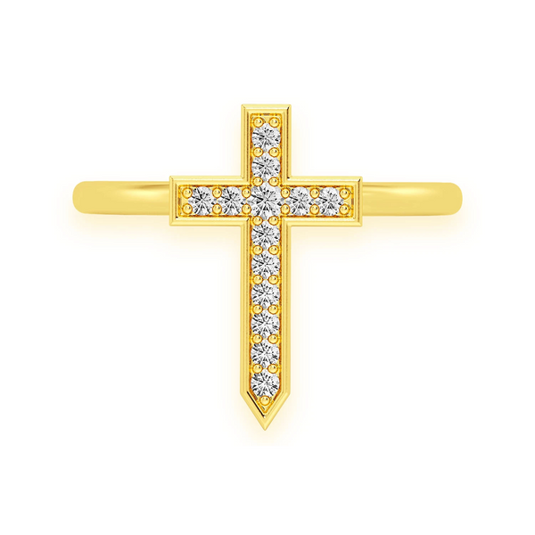 Cross Point Diamond Ring