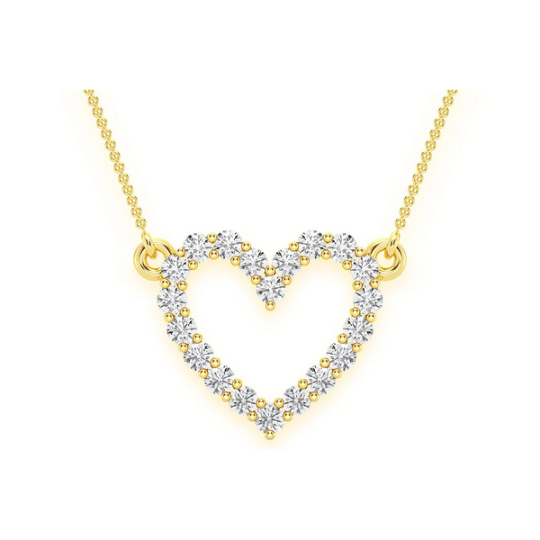 Open Heart Diamond Pendant Necklace