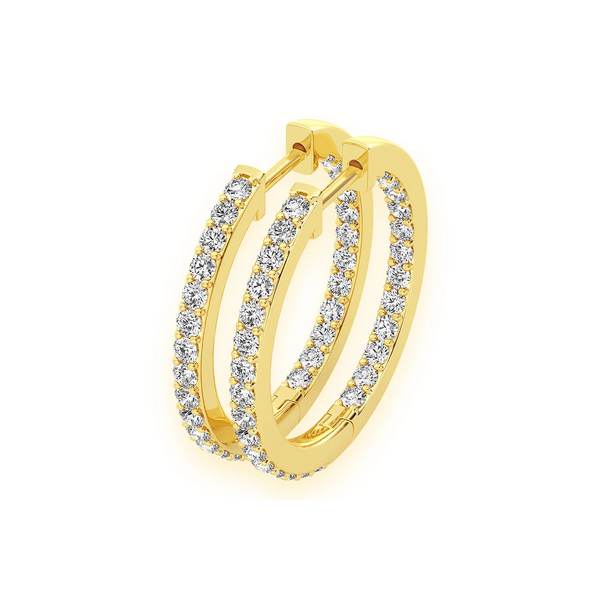 One Row Diamond Hoops