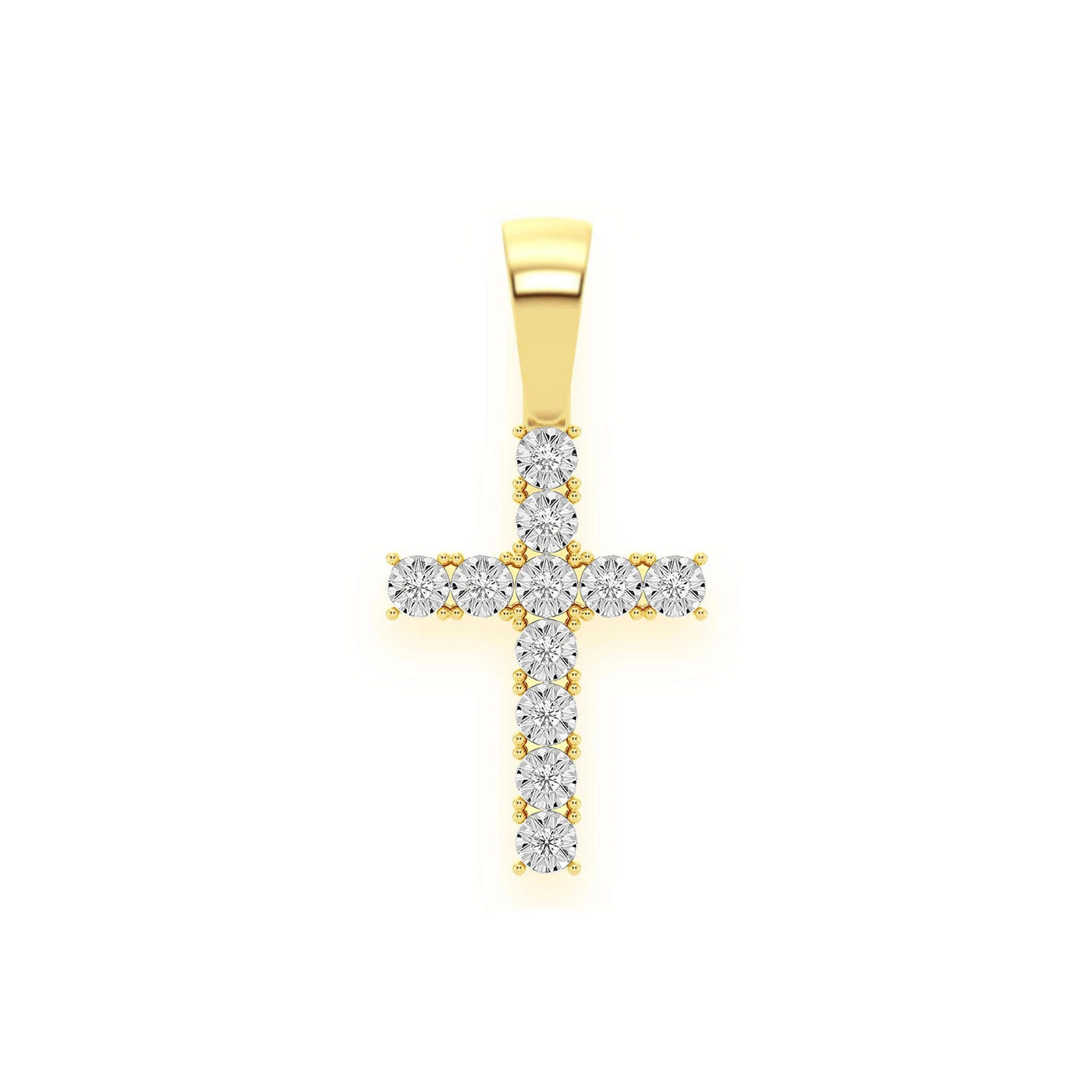 Miracle Set Diamond Cross Pendant | 14K Gold | Icebox – Icebox