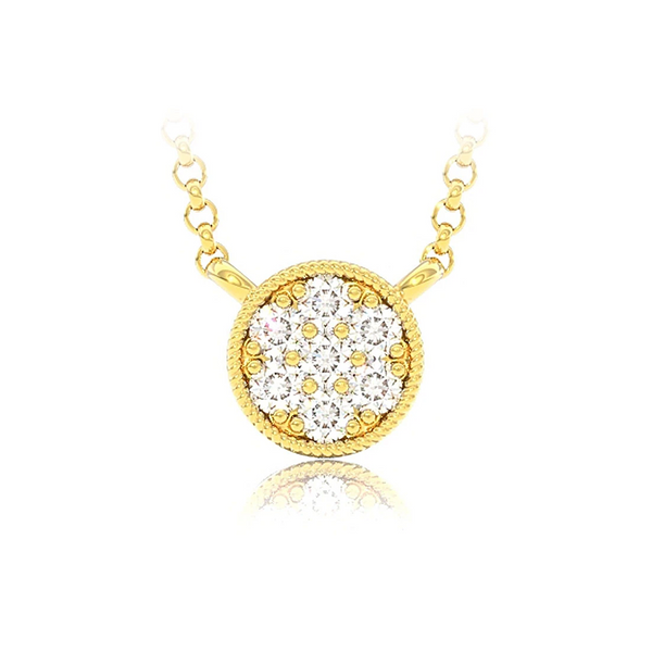 Round Diamond Disc Pendant