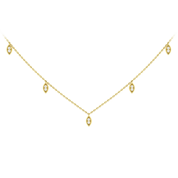 Marquise Diamond Station Necklace