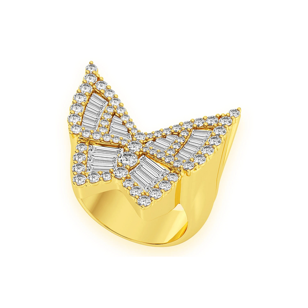 Butterfly Baguette Signet Ring