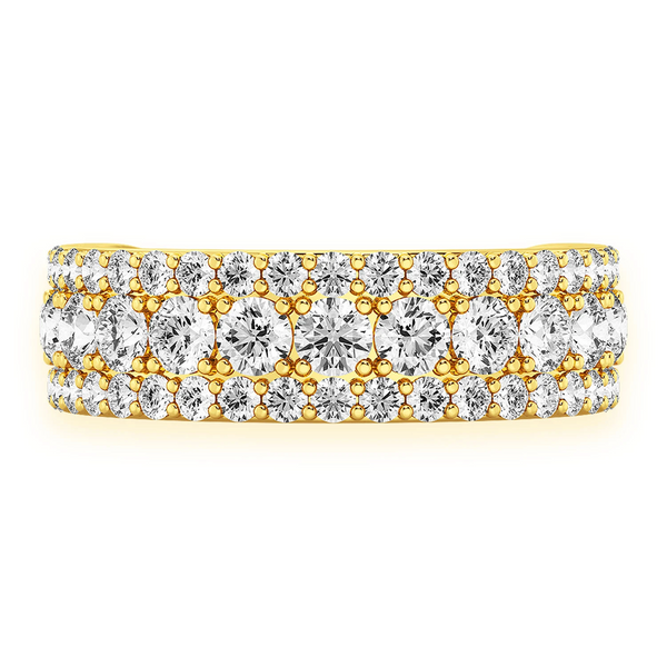 Three Row Flat Band Ring