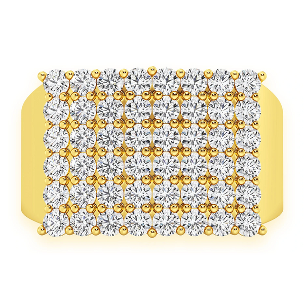 Curved Rectangle Diamond Ring