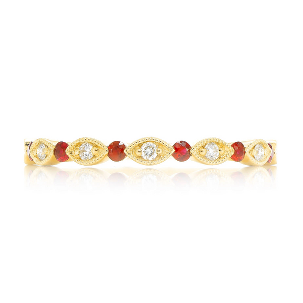 Ruby Diamond Wedding Band Ring