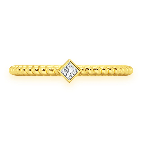 Princess Rope Bezel Diamond Ring