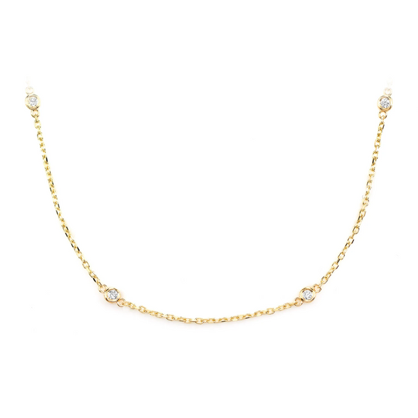 Ten Bezel Diamond Station Necklace