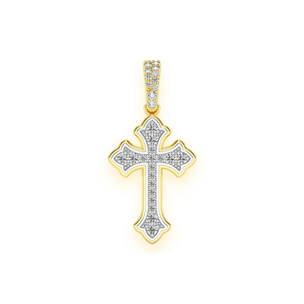 Rounded Cross Diamond Pendant