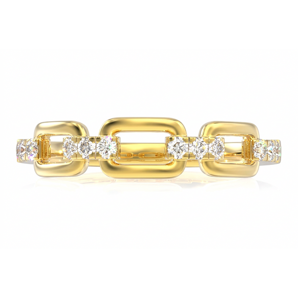 Rectangular Link Diamond Ring