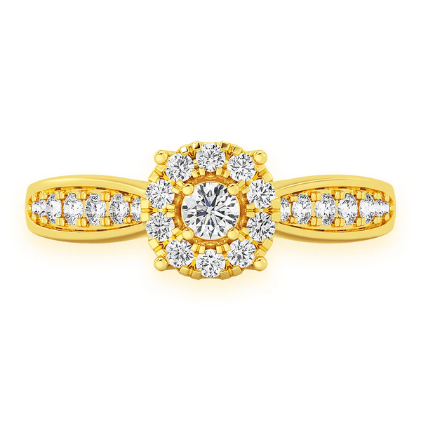 Double Layer Round Diamond Engagement Ring
