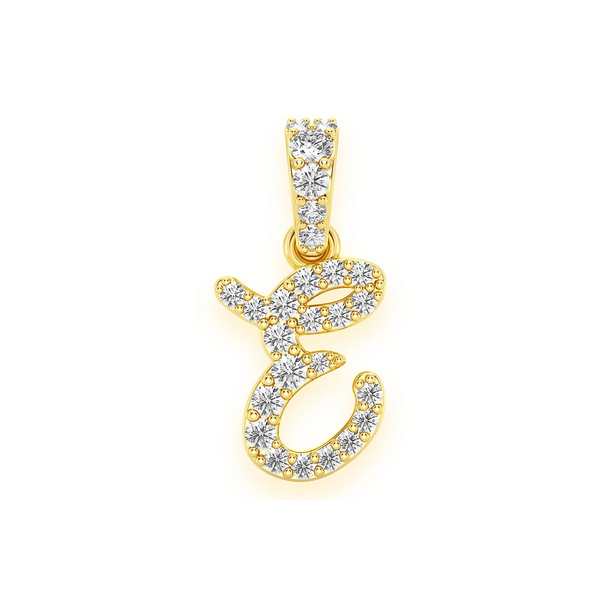 Cursive Custom Letter Diamond Pendant