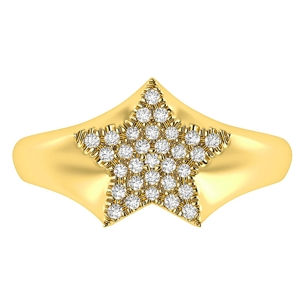 Star Signet Diamond Ring