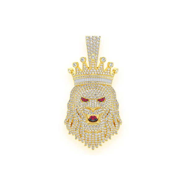 King Crown Lion Diamond Pendant