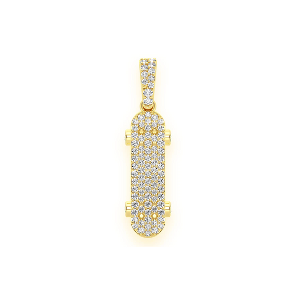 Skateboard Diamond Pendant