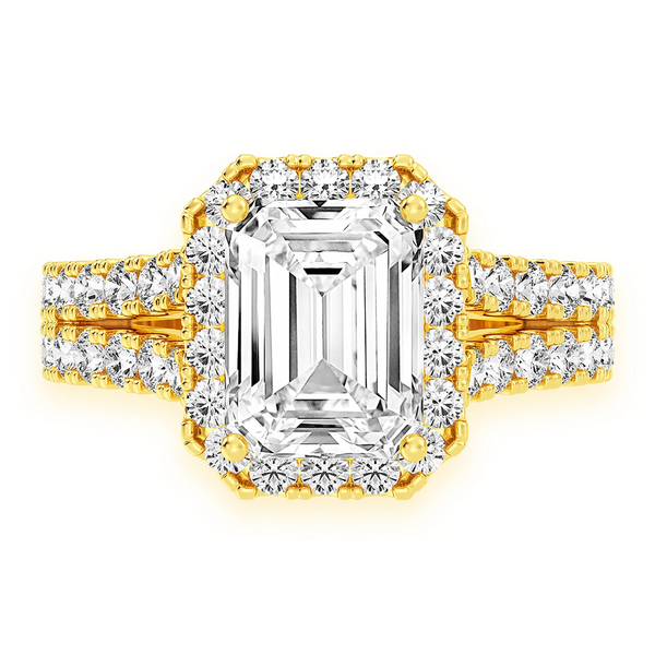 Sphinx Emerald Halo Ring