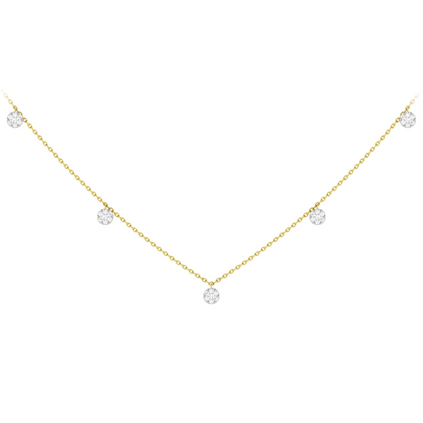Diamond Disc Station Necklace