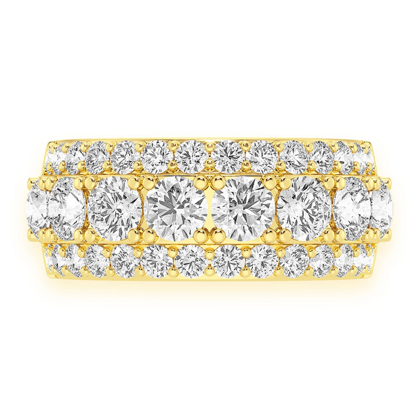 Three Row Diamond Band